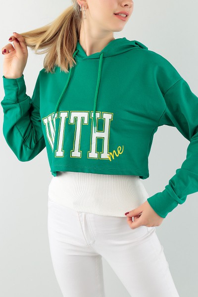Yeşil Baskılı Sweat Askılı Atlet Bayan Takım 74943