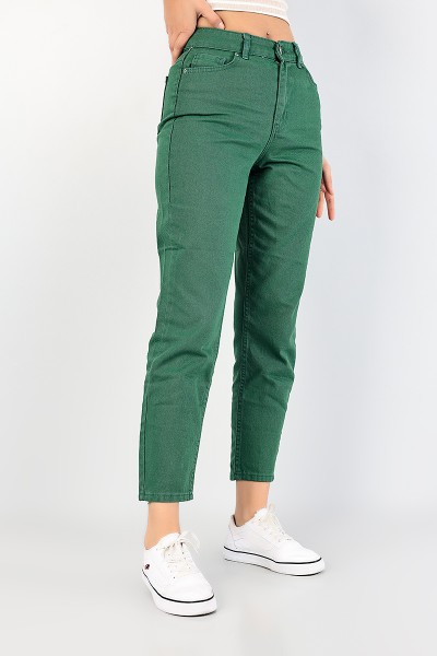 Yeşil Bayan Mom Kot Pantolon 84722