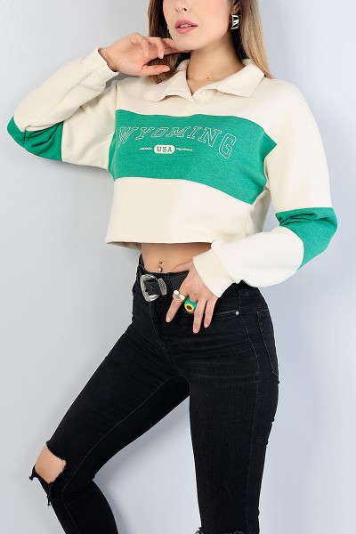 Yeşil Bayan Şardonlu Sweat 82387