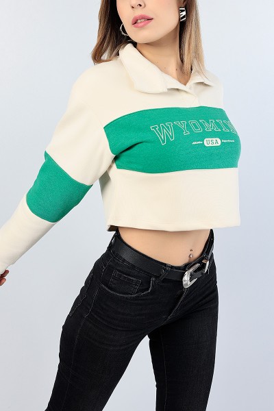 Yeşil Bayan Şardonlu Sweat 82387