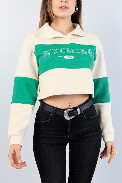 Yeşil Bayan Şardonlu Sweat 82387