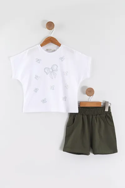 yesil-beyaz-2-6-yas-tasli-fiyonk-baskili-tisortlu-ve-gabardin-sortlu-kiz-cocuk-yazlik-takim-457565