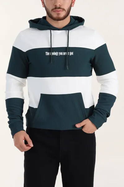 yesil-beyaz-cep-detayli-yazili-kapusonlu-erkek-sweatshirt-396162