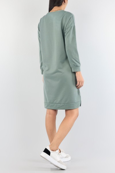 Yeşil Bisiklet Yaka Elbise Tunik 89279