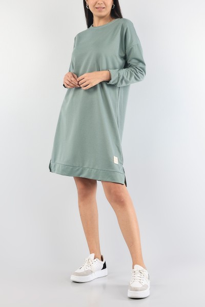 yesil-bisiklet-yaka-elbise-tunik-89279