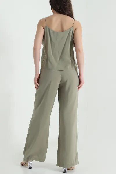 Yeşil Bluz Pantolon Modal Kadın İkili Takım 454826
