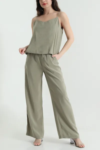 Yeşil Bluz Pantolon Modal Kadın İkili Takım 454826