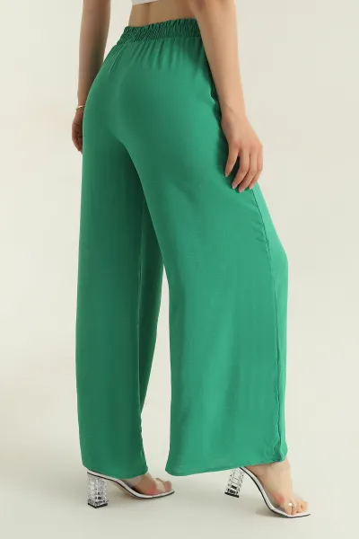 Yeşil Bol Paça Kadın Aerobin Pantolon 375687
