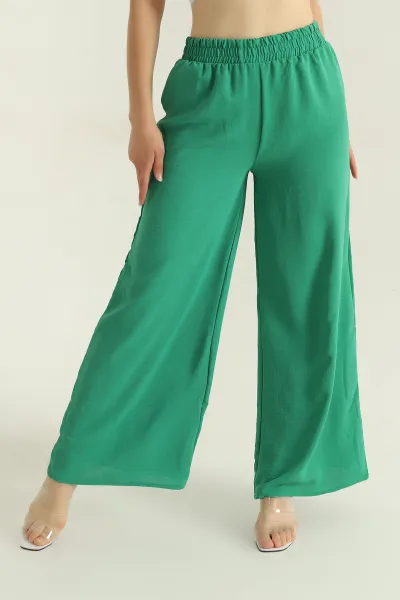 Yeşil Bol Paça Kadın Aerobin Pantolon 375687