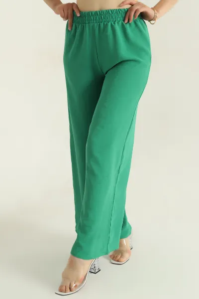 Yeşil Bol Paça Kadın Aerobin Pantolon 375687
