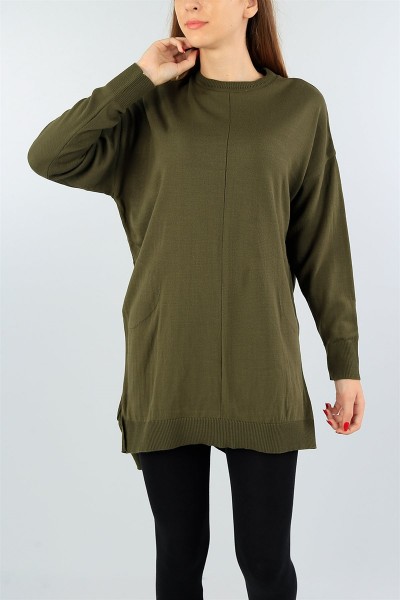 Yeşil Cep Detay Triko Tunik 42134