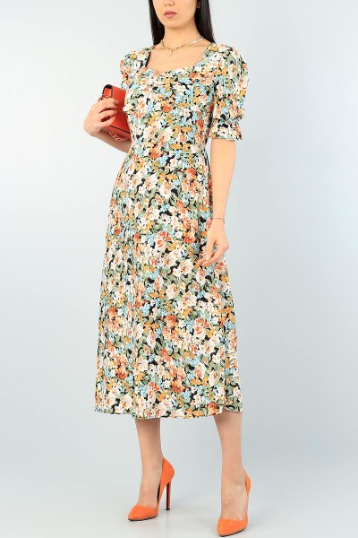 yesil-cicek-desenli-dokuma-elbise-62264