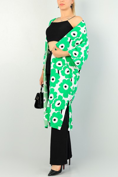 Yeşil Desenki Dokuma Viskon Kimono 69952