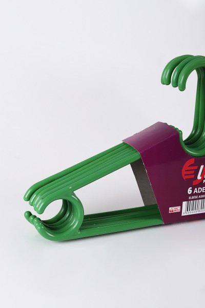 Yeşil 6'lı Plastik Elbise Askısı 222676