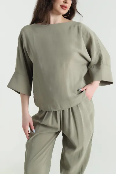 Yeşil Fakirkol Tencel Cupra Kadın İkili Takım 449548