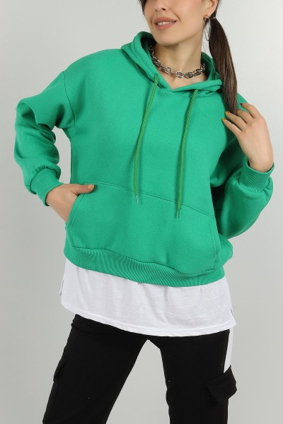 Yeşil Garnilli İçi Şardonlu Bayan Sweat 146349