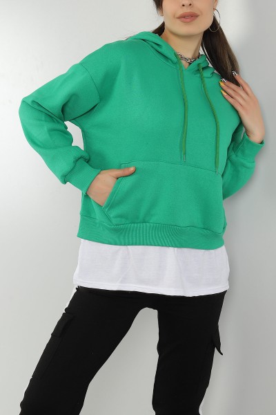Yeşil Garnilli İçi Şardonlu Bayan Sweat 146349
