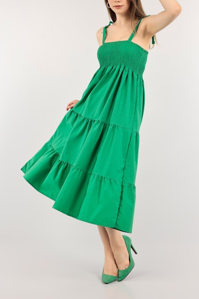 Yeşil Gipeli Poplin Elbise 115582