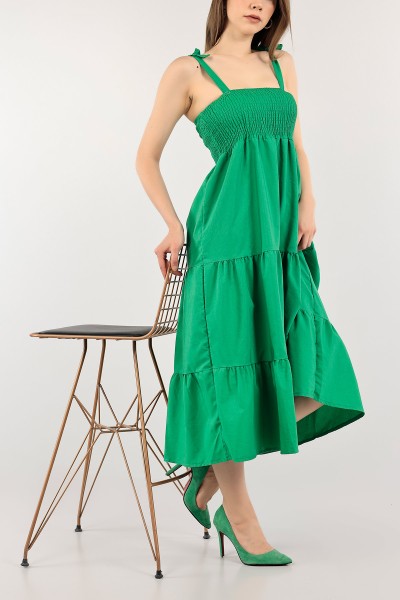 Yeşil Gipeli Poplin Elbise 115582