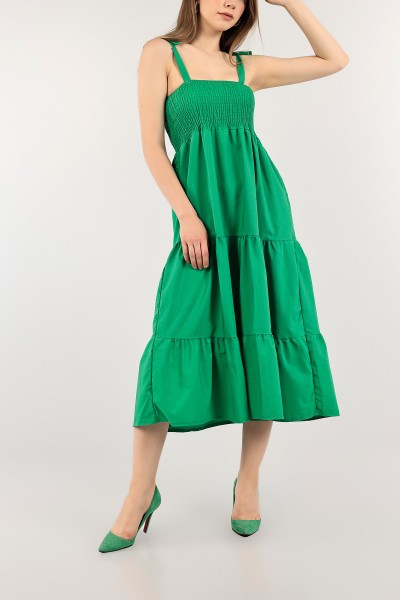 Yeşil Gipeli Poplin Elbise 115582