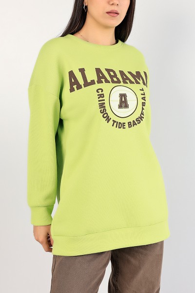 Yeşil İçi Şardonlu Baskılı Bayan Sweat 85029