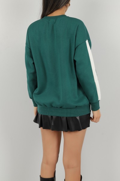 Yeşil İçi Şardonlu Baskılı Bayan Sweat -t 146029