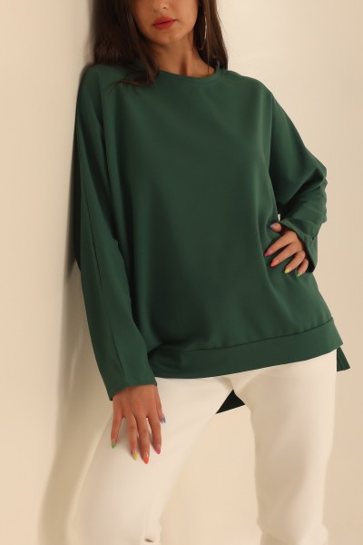 Yeşil İki İp Bayan Sweat Tunik 203869