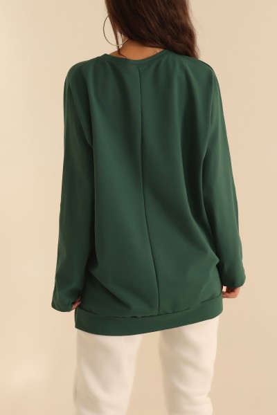 Yeşil İki İp Bayan Sweat Tunik 203869