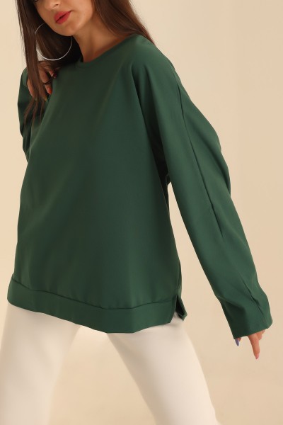 Yeşil İki İp Bayan Sweat Tunik 203869