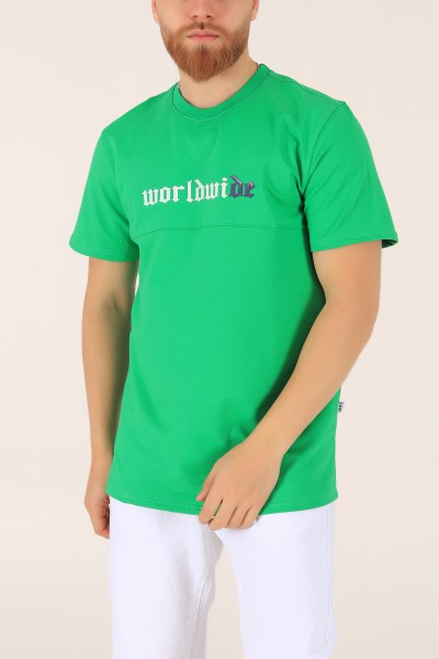 Yeşil İki İp Oversize Erkek Tişört 163495
