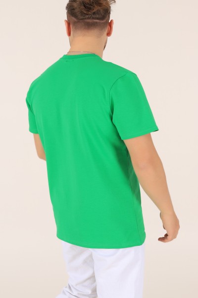 Yeşil İki İp Oversize Erkek Tişört 163495