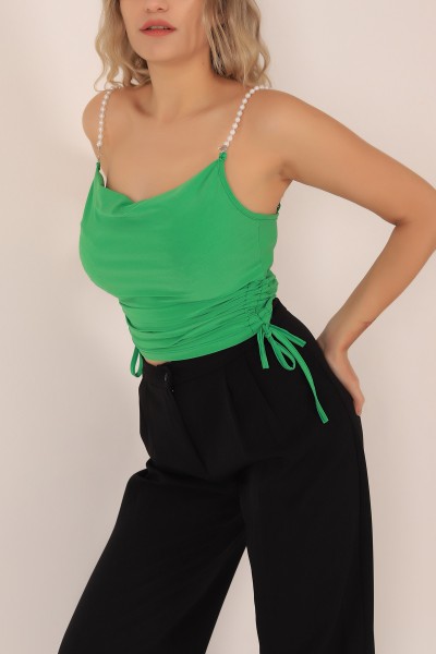 Yeşil İnci Askılı Sandy Bluz 173151