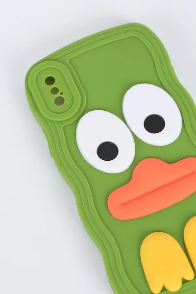 Yeşil iPhone XS Uyumlu Daffy Serisi Yumuşak Silikon Telefon Kılıfı 391262
