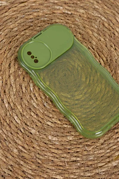 Yeşil İphone XS Uyumlu Light Şeffaf Yumuşak Ayna Özellikli Telefon Kılıfı 404027