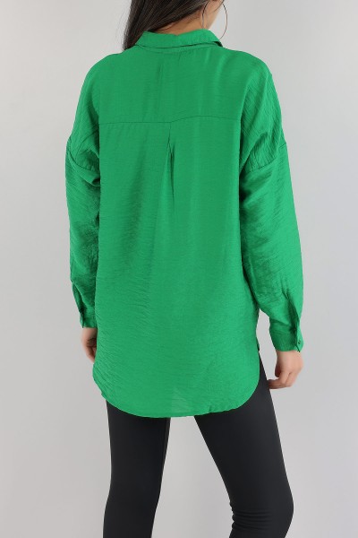 Yeşil İşlemeli Tasarım Bayan Aerobin Gömlek 165387