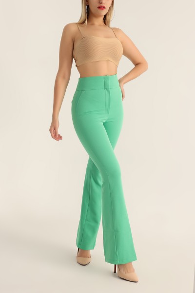 Yeşil İspanyol Paça Pantolon 174361