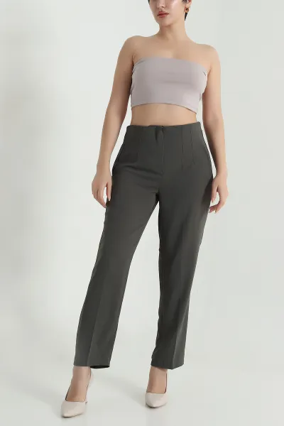 Yeşil İthal Crep Kadın Pantolon 470227