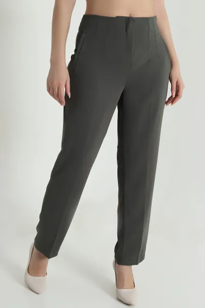 Yeşil İthal Crep Kadın Pantolon 470227