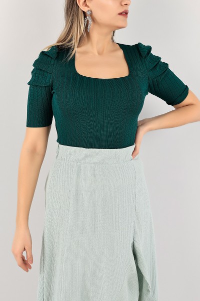 yesil-kare-yaka-fitilli-triko-bluz-106475