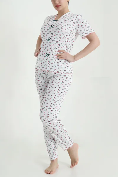 Yeşil Kaşkorse Kadın Pijama Takımı 460462