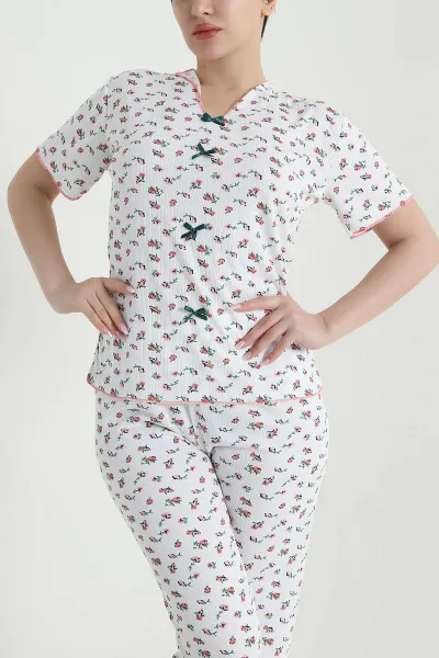 Yeşil Kaşkorse Kadın Pijama Takımı 460462