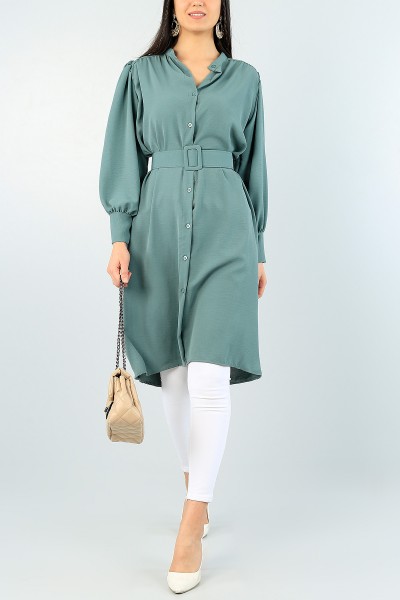 Yeşil Kemerli Aerobin Kumaş Tunik 60988