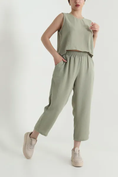 yesil-keten-bluz-pantolon-kadin-ikili-takim-467343