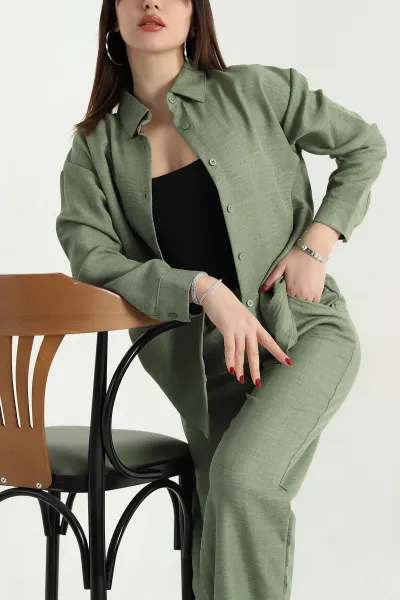 yesil-keten-gomlek-pantolon-ikili-takim-338198