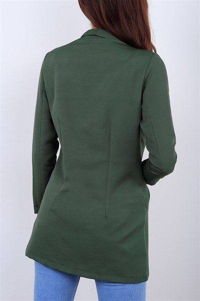 Yeşil Kol Katlı Bayan Blazer Ceket 14629B