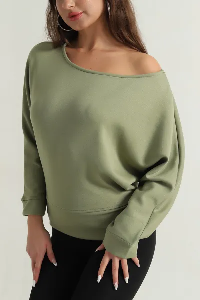 Yeşil Likralı Modal Kadın Bluz 398957