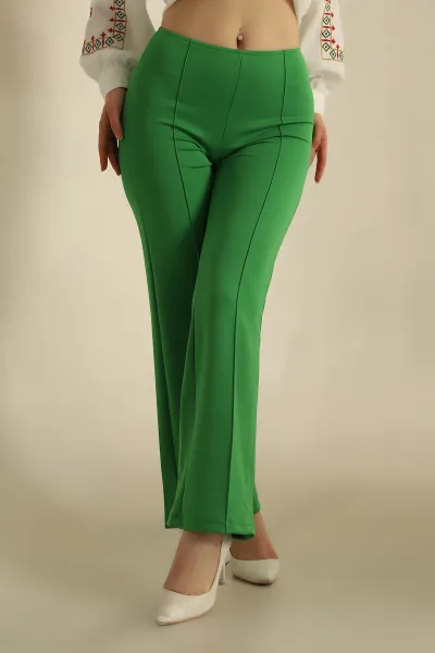 Yeşil Modal Kumaş Çimalı Bayan Pantolon 265925
