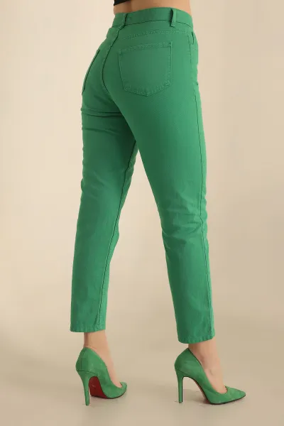 Yeşil Mom Bayan Kot Pantolon 229105