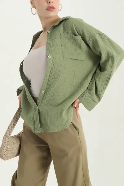 yesil-muslin-tek-cep-kadin-gomlek-345197