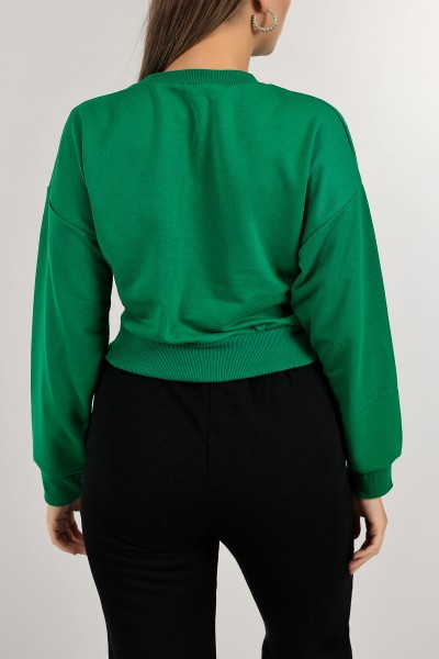 Yeşil Nakışlı Bayan Sweat 141320
